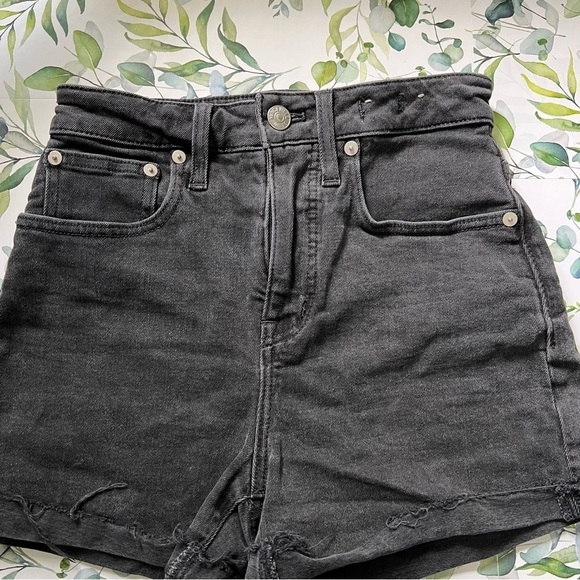 MADEWELL curvy high rise denim shorts black size 23 - Picture 4 of 6